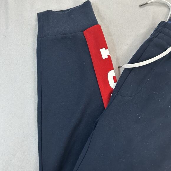 Polo Ralph Lauren Sweatpants Mens Medium Joggers Spell Out Athletic Red Trim - Picture 2 of 10